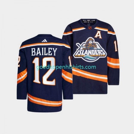New York Islanders Josh Bailey 12 Adidas 2022-2023 Reverse Retro Marine Authentic Shirt - Mannen
